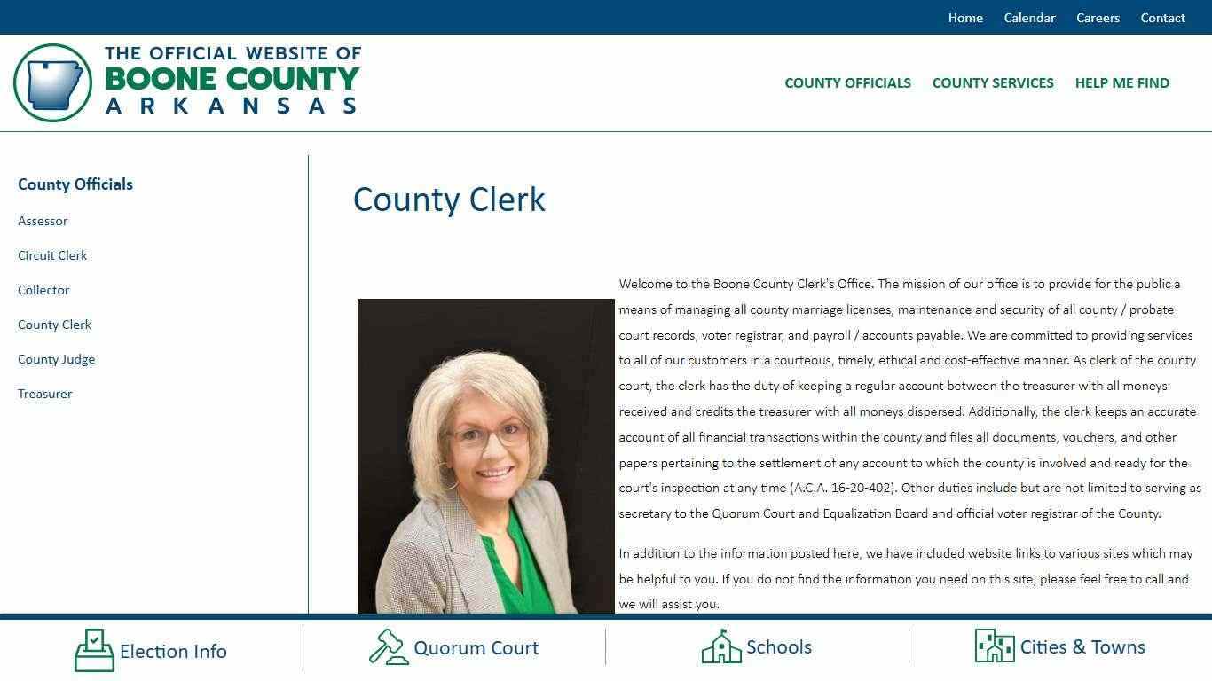 County Clerk | Boone County AR Government
