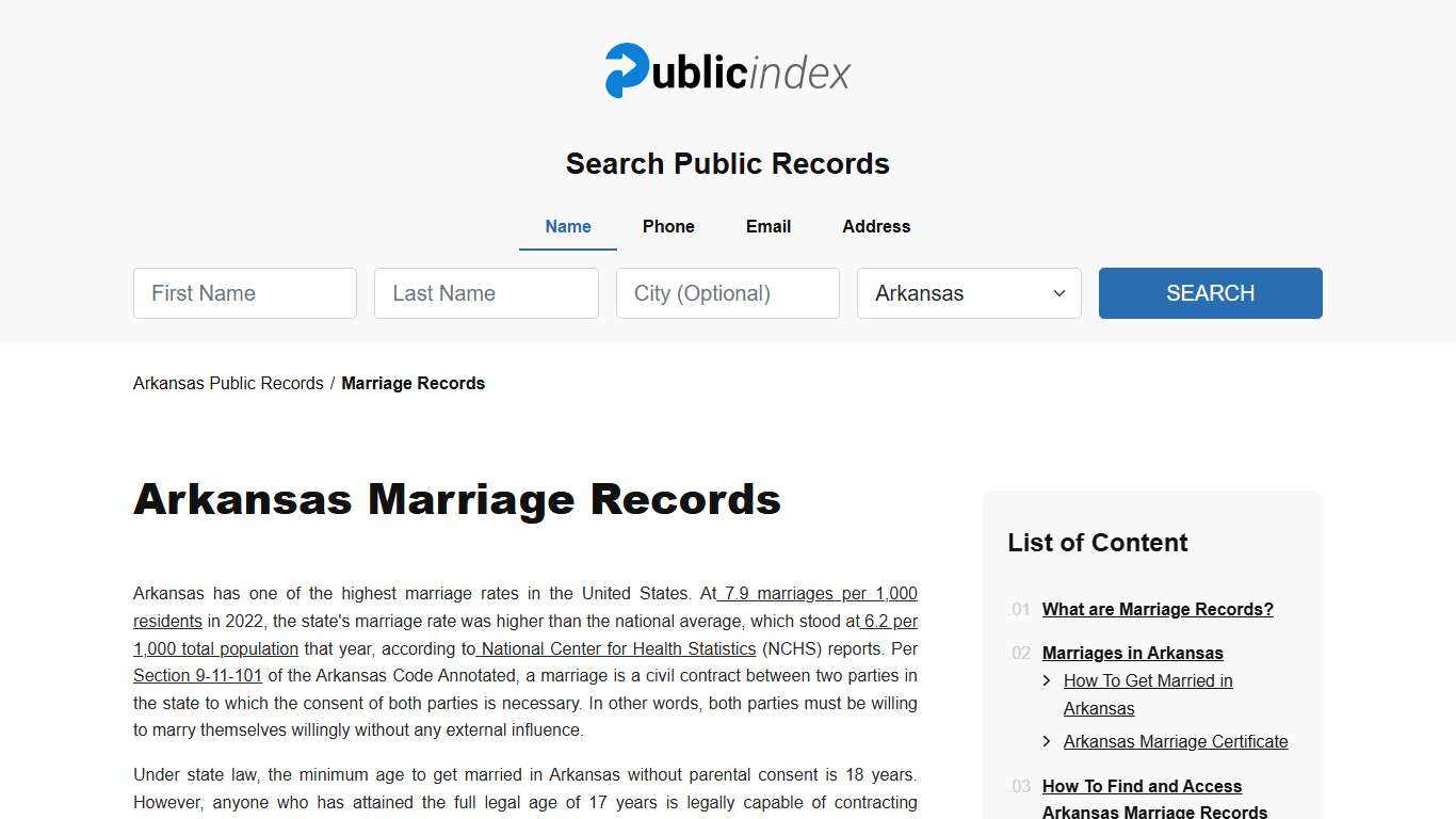 Arkansas Marriage Records Search - Licenses & Certificates