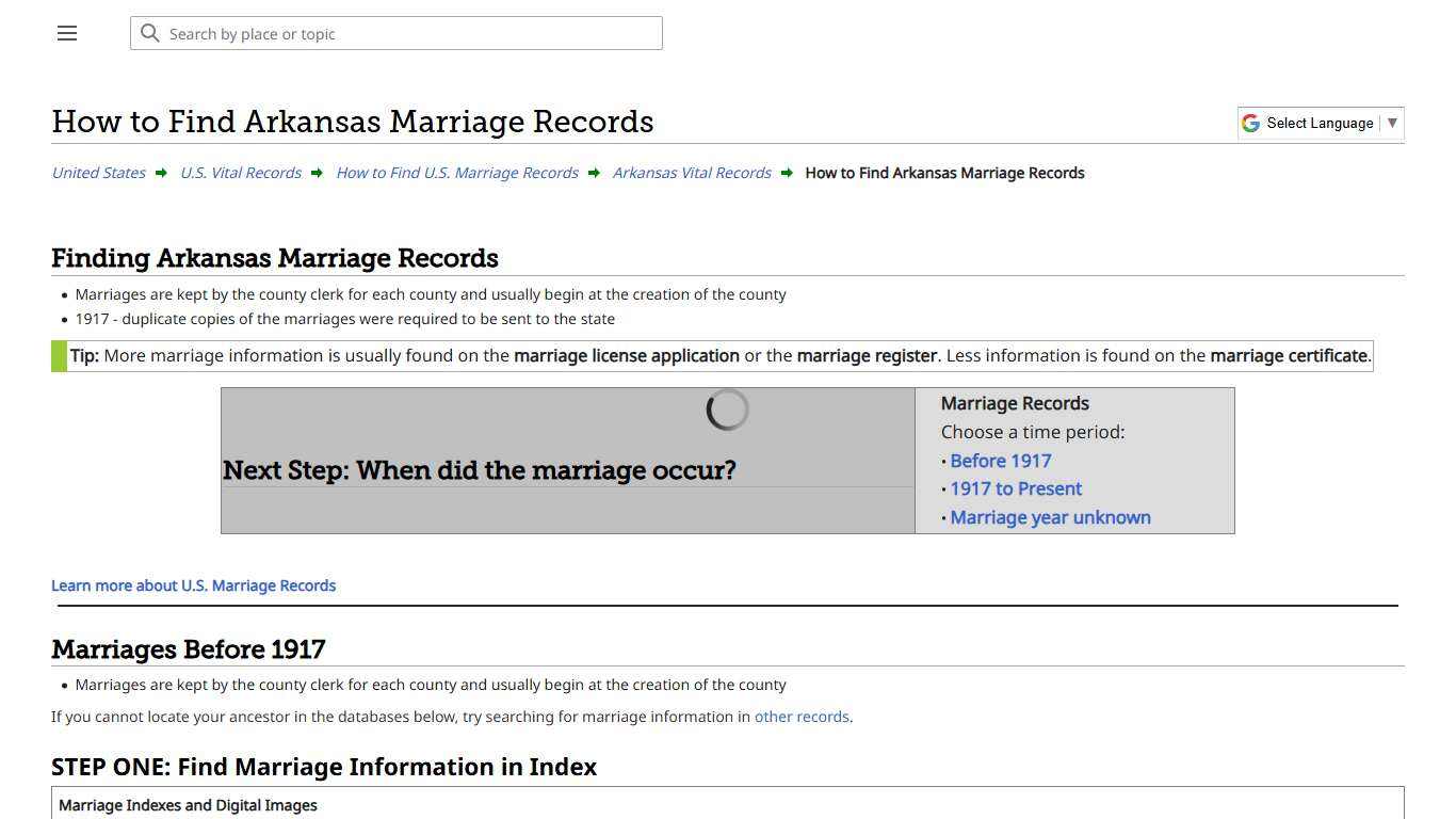 How to Find Arkansas Marriage Records • FamilySearch